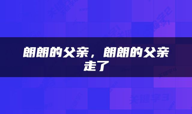 朗朗的父亲，朗朗的父亲走了
