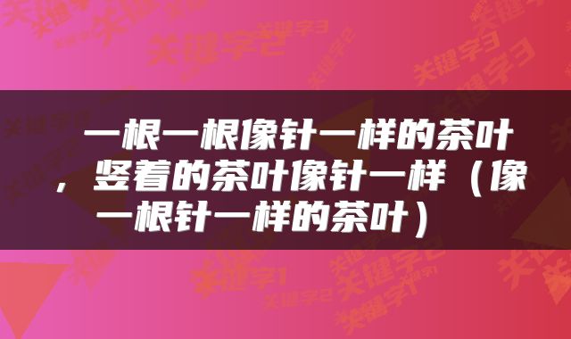  一根一根像针一样的茶叶，竖着的茶叶像针一样（像一根针一样的茶叶） 