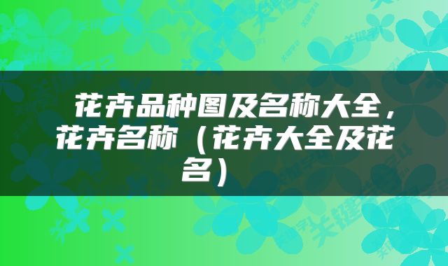  花卉品种图及名称大全，花卉名称（花卉大全及花名） 