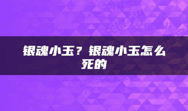 银魂小玉？银魂小玉怎么死的