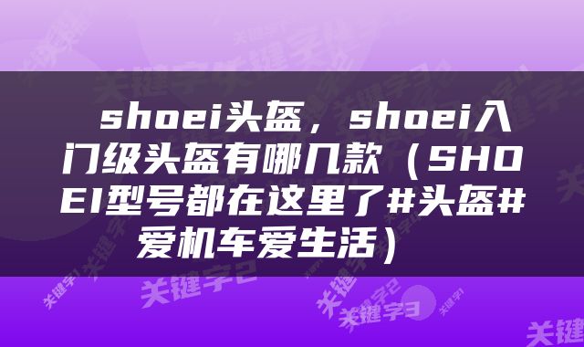  shoei头盔，shoei入门级头盔有哪几款（SHOEI型号都在这里了#头盔#爱机车爱生活） 