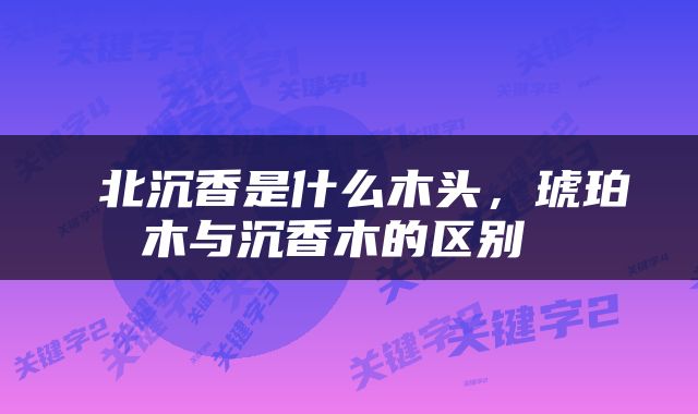  北沉香是什么木头，琥珀木与沉香木的区别 