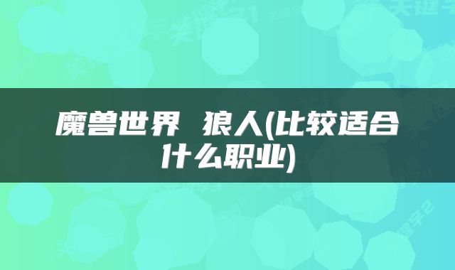魔兽世界 狼人(比较适合什么职业)