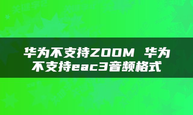 华为不支持ZOOM 华为不支持eac3音频格式