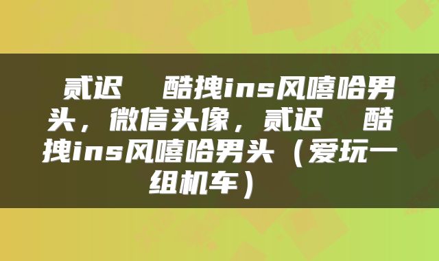  贰迟  酷拽ins风嘻哈男头，微信头像，贰迟  酷拽ins风嘻哈男头（爱玩一组机车） 