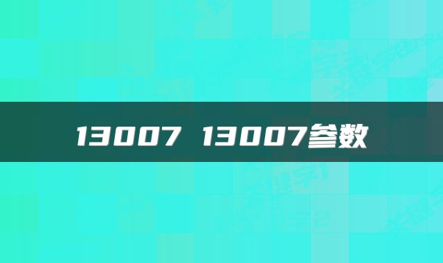 13007 13007参数