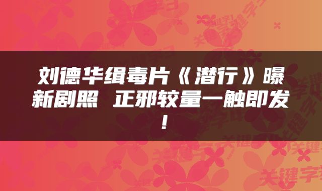 刘德华缉毒片《潜行》曝新剧照 正邪较量一触即发！