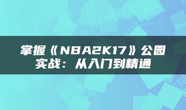掌握《NBA2K17》公园实战：从入门到精通
