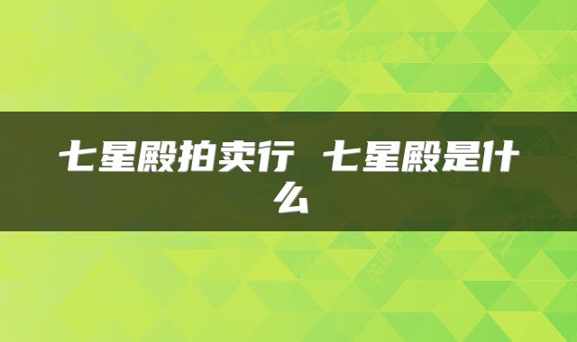 七星殿拍卖行 七星殿是什么