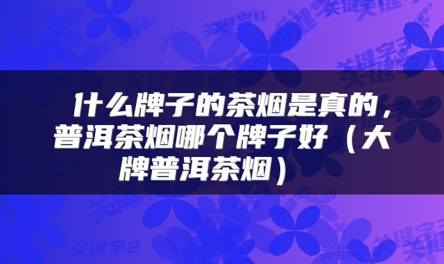  什么牌子的茶烟是真的，普洱茶烟哪个牌子好（大牌普洱茶烟） 
