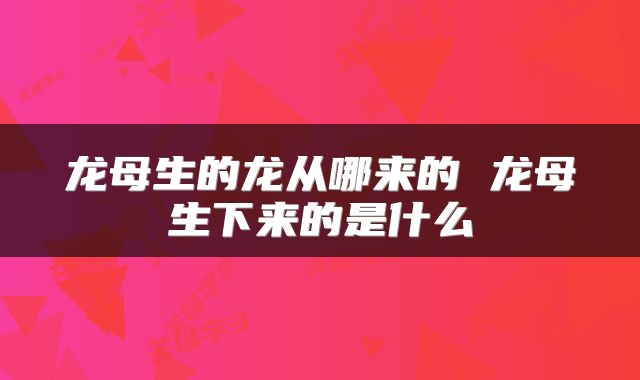 龙母生的龙从哪来的 龙母生下来的是什么