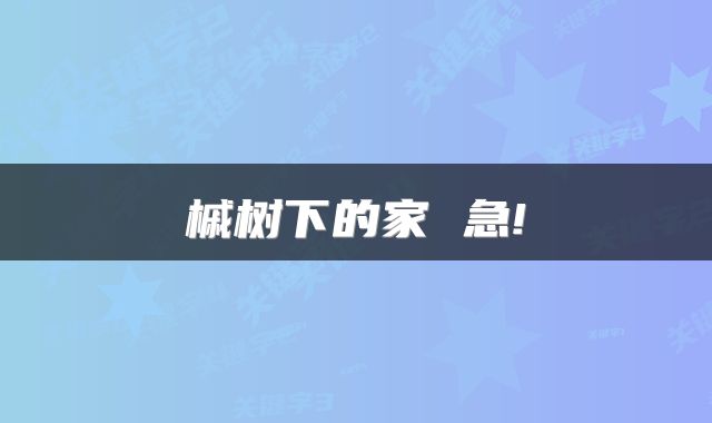 槭树下的家 急!