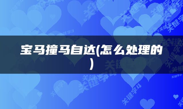 宝马撞马自达(怎么处理的)