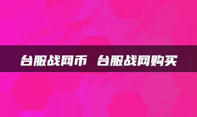 台服战网币 台服战网购买