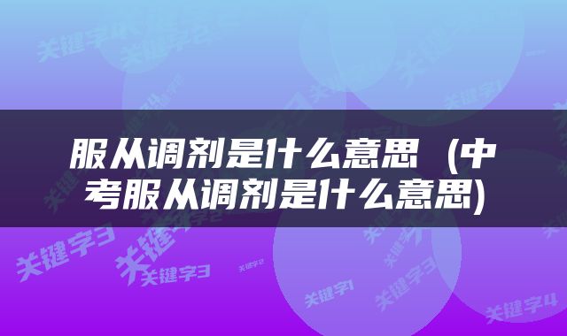 服从调剂是什么意思 (中考服从调剂是什么意思)