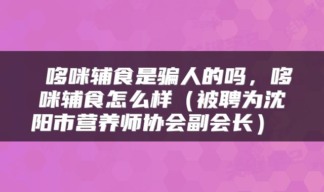  哆咪辅食是骗人的吗，哆咪辅食怎么样（被聘为沈阳市营养师协会副会长） 