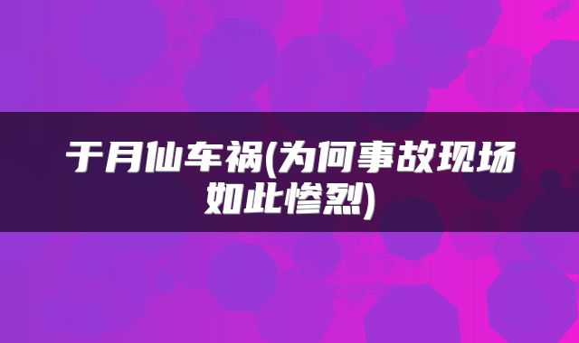于月仙车祸(为何事故现场如此惨烈)