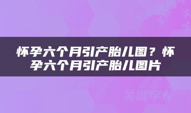 怀孕六个月引产胎儿图？怀孕六个月引产胎儿图片