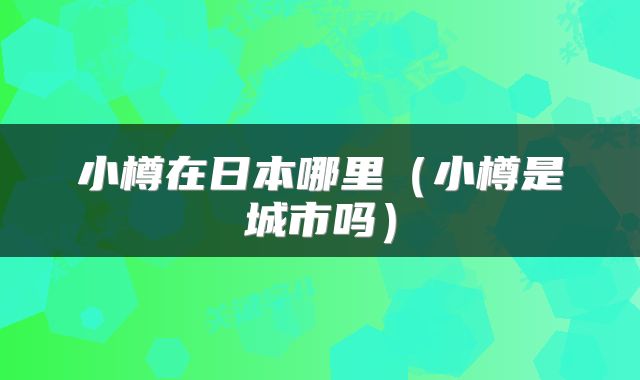 小樽在日本哪里（小樽是城市吗）