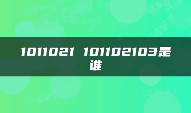 1011021 101102103是谁