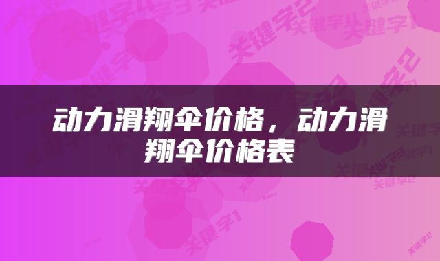 动力滑翔伞价格，动力滑翔伞价格表