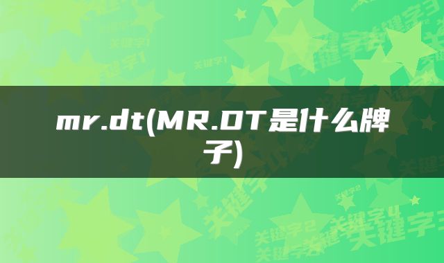 mr.dt(MR.DT是什么牌子)