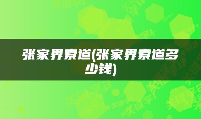 张家界索道(张家界索道多少钱)