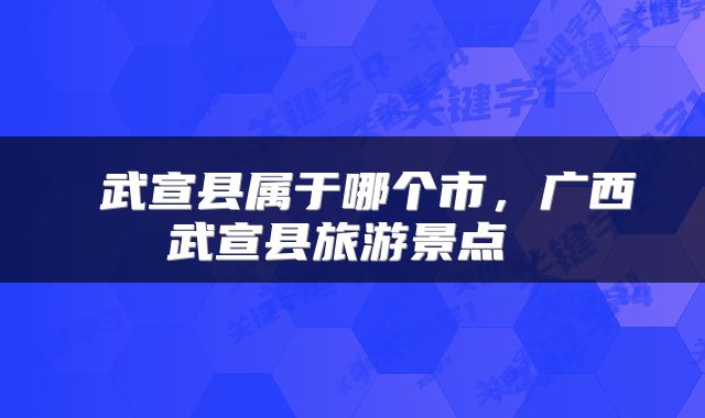 武宣县属于哪个市，广西武宣县旅游景点 