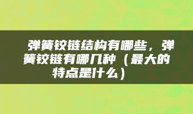  弹簧铰链结构有哪些，弹簧铰链有哪几种（最大的特点是什么） 