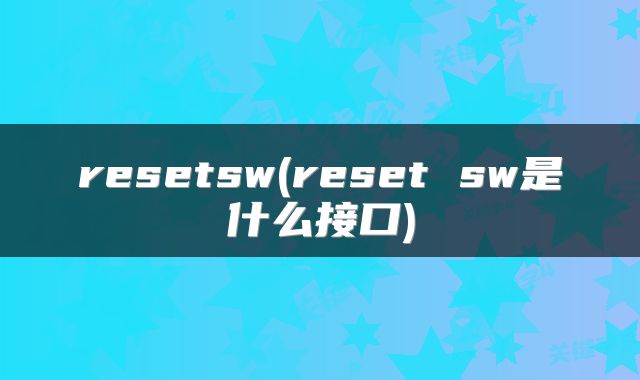 resetsw(reset sw是什么接口)
