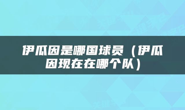 伊瓜因是哪国球员(伊瓜因现在在哪个队)