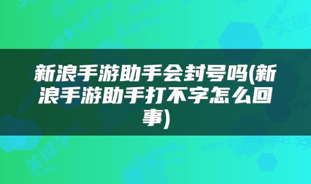 新浪手游助手会封号吗(新浪手游助手打不字怎么回事)
