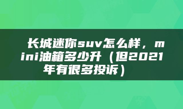  长城迷你suv怎么样，mini油箱多少升（但2021年有很多投诉） 