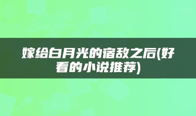 嫁给白月光的宿敌之后(好看的小说推荐)