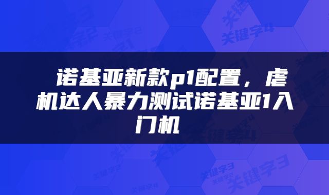  诺基亚新款p1配置，虐机达人暴力测试诺基亚1入门机 