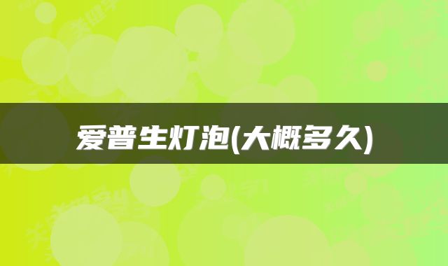 爱普生灯泡(大概多久)