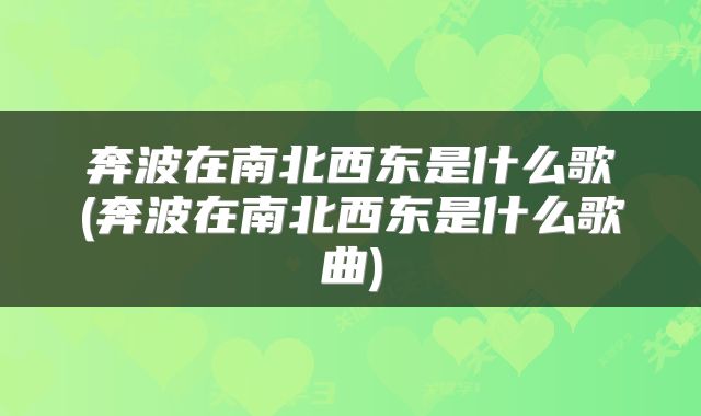 奔波在南北西东是什么歌(奔波在南北西东是什么歌曲)