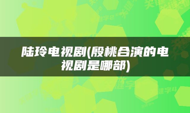 陆玲电视剧(殷桃合演的电视剧是哪部)