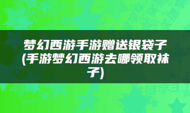 梦幻西游手游赠送银袋子(手游梦幻西游去哪领取袜子)