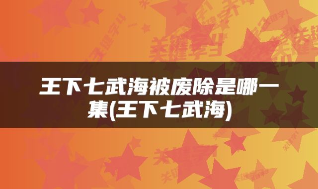 王下七武海被废除是哪一集(王下七武海)