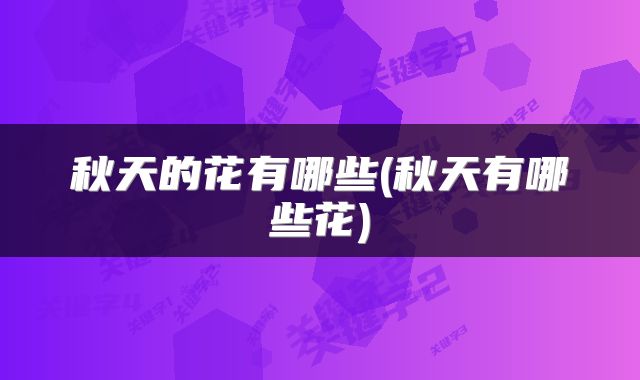 秋天的花有哪些(秋天有哪些花)