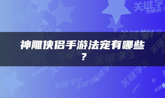 神雕侠侣手游法宠有哪些？