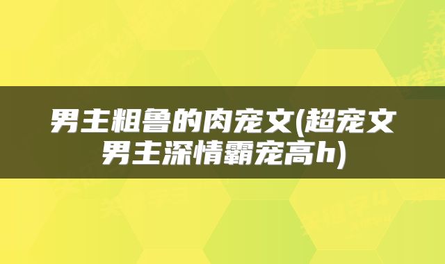 男主粗鲁的肉宠文(超宠文男主深情霸宠高h)