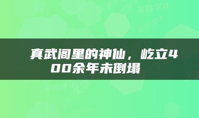 真武阁里的神仙,屹立400余年未倒塌