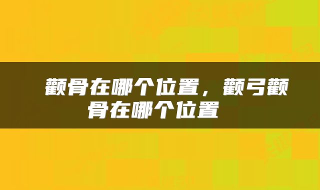  颧骨在哪个位置，颧弓颧骨在哪个位置 
