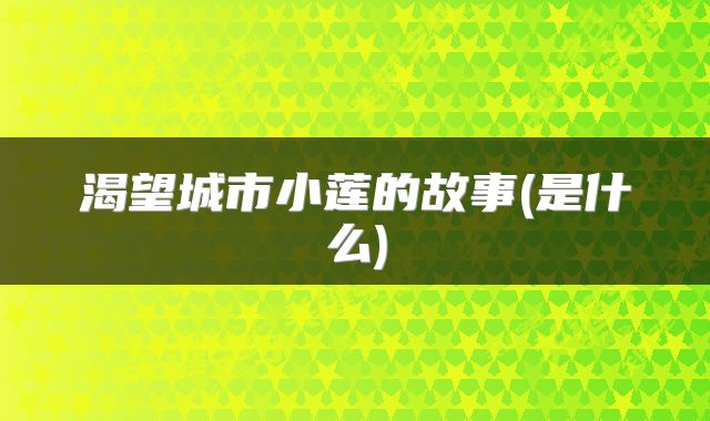渴望城市小莲的故事(是什么)