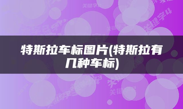 特斯拉车标图片(特斯拉有几种车标)