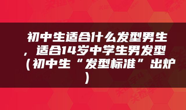  初中生适合什么发型男生，适合14岁中学生男发型（初中生“发型标准”出炉） 