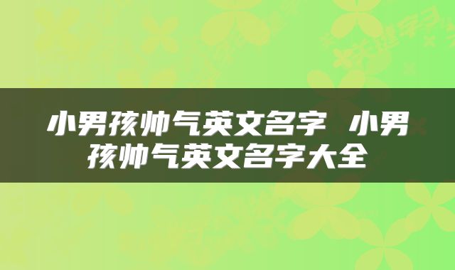 小男孩帅气英文名字 小男孩帅气英文名字大全