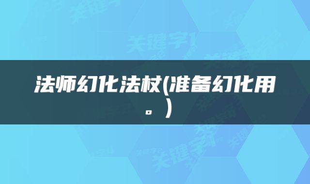 法师幻化法杖(准备幻化用。)
